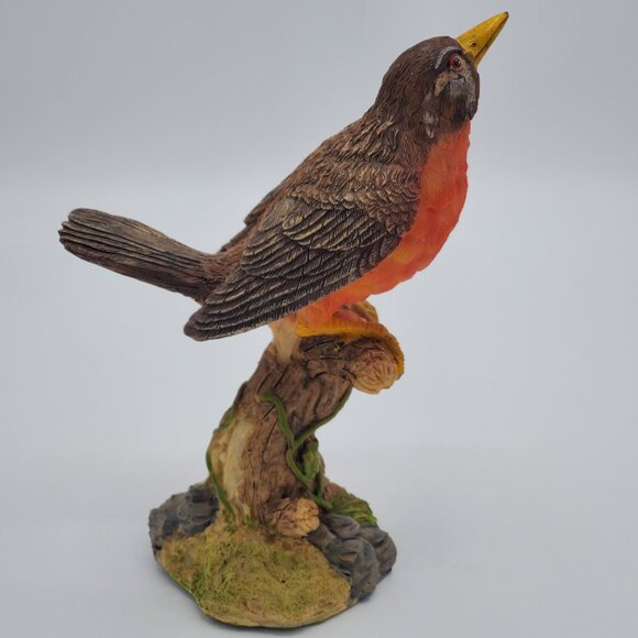American Robin Bird on a Branch Figurine - Picture 3 of 7